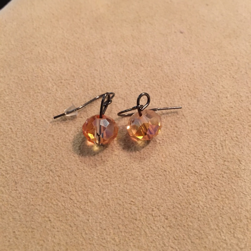 Faceted Crystal Bead Earrings - Picture 3 of 3